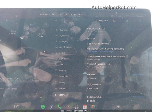 5YJ3E1EB5PF659475 2023 TESLA MODEL 3 Серый Вид задних сидений