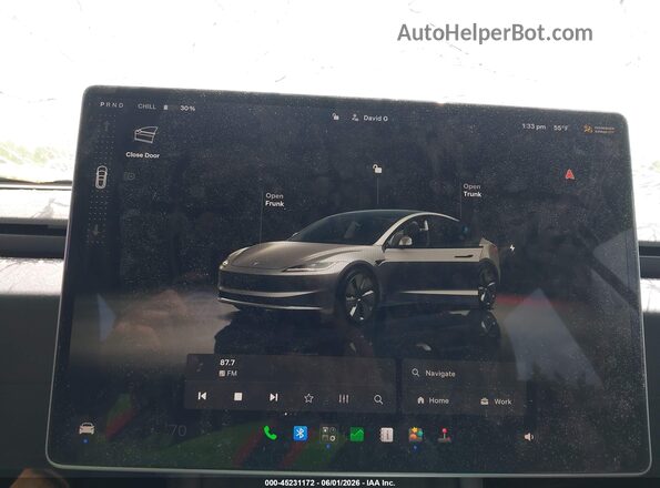 5YJ3E1EB5SF910584 2025 TESLA MODEL 3 Gray Vista de los asientos traseros
