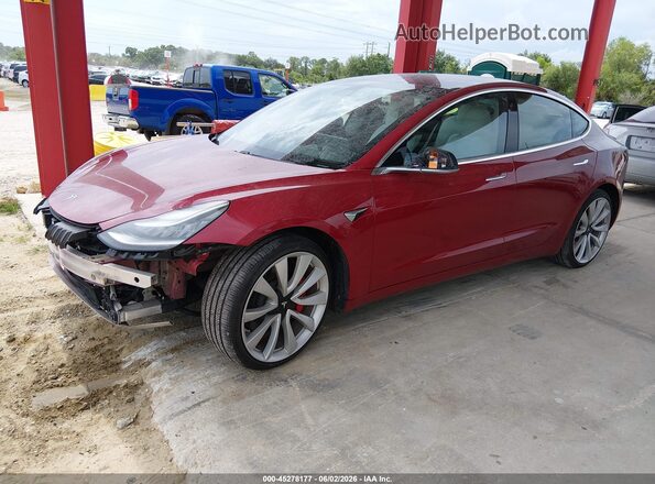 5YJ3E1EB6JF080566 2018 TESLA MODEL 3 Red Front left