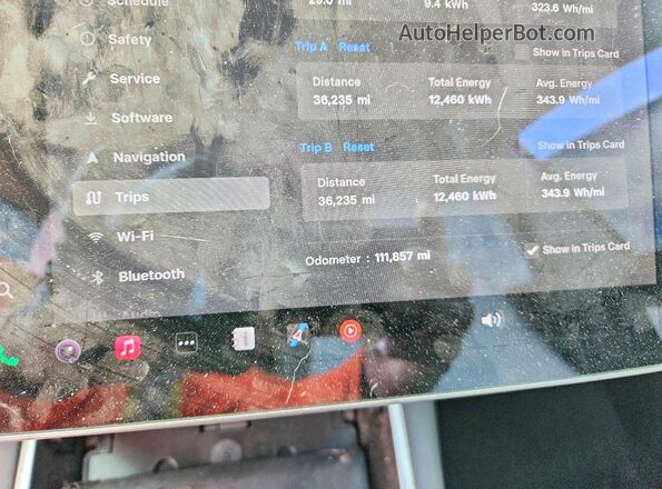 5YJ3E1EB6KF393585 2019 TESLA MODEL Blue ხელსაწყოთა პანელის ხედი