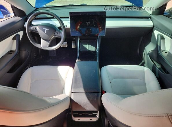 5YJ3E1EB6KF393585 2019 TESLA MODEL Blue წინა პანელის ხედი