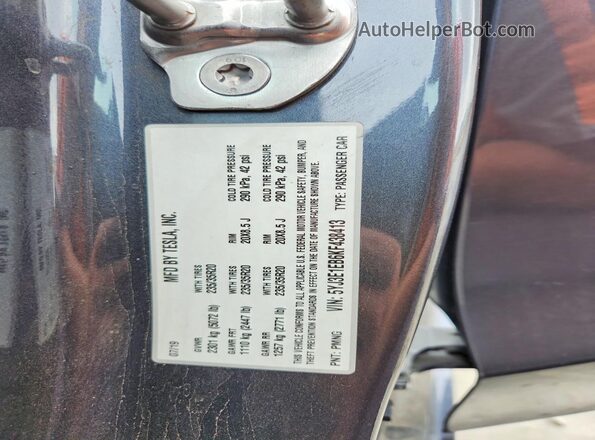5YJ3E1EB6KF438413 2019 TESLA MODEL Gray Engine compartment view