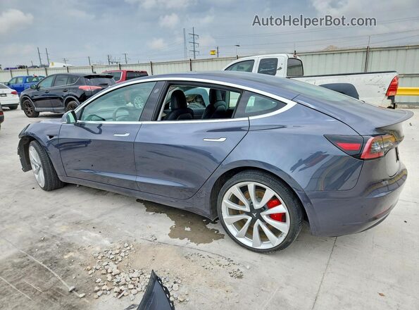 5YJ3E1EB6KF438413 2019 TESLA MODEL Gray Rear left
