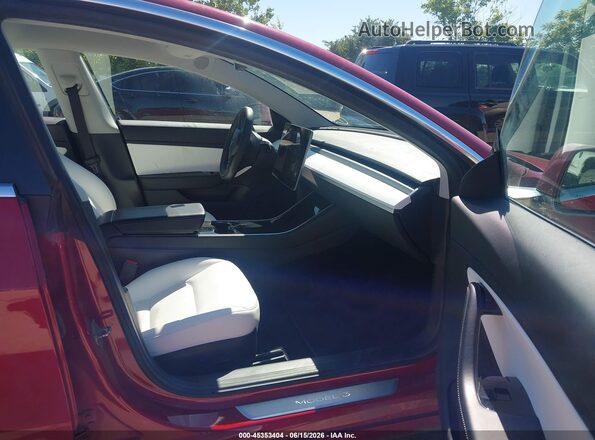 5YJ3E1EB6KF472688 2019 TESLA MODEL 3 Red Widok wnętrza z przodu