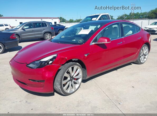 5YJ3E1EB6KF472688 2019 TESLA MODEL 3 Red Przód lewy