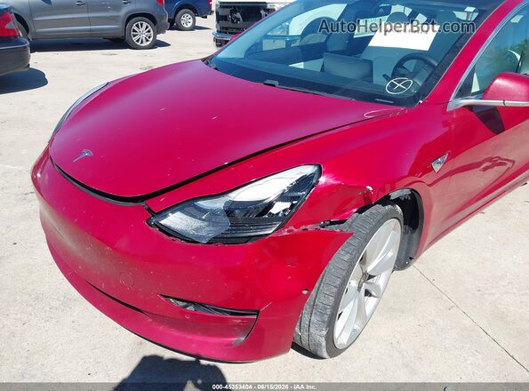 5YJ3E1EB6KF472688 2019 TESLA MODEL 3 Red Widok z przodu