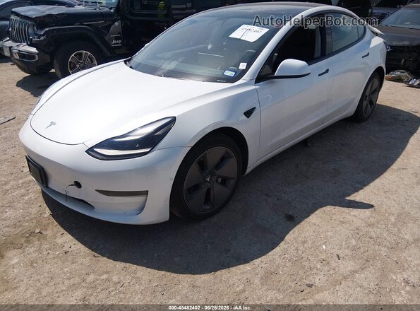 5YJ3E1EB6MF915540 2021 TESLA MODEL 3 White Առջևի ձախ երեք քառորդ տեսարան