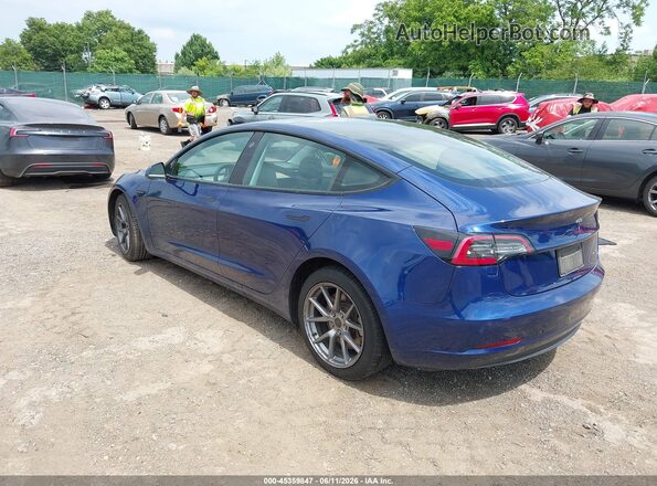 5YJ3E1EB6NF103432 2022 TESLA MODEL 3 Blue უკანა მარცხენა
