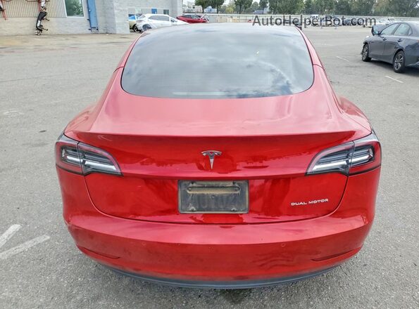5YJ3E1EB6NF212490 2022 TESLA MODEL Красный Вид сзади