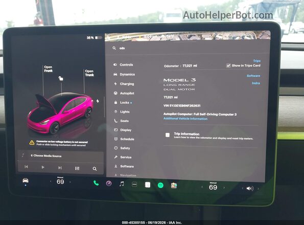 5YJ3E1EB6NF262631 2022 TESLA MODEL 3 Белый Вид задних сидений