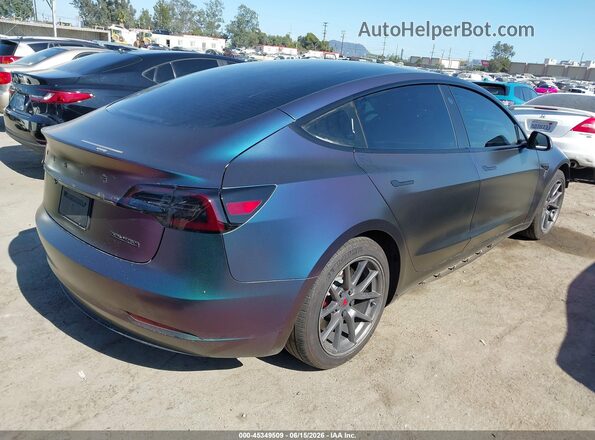 5YJ3E1EB6NF352393 2022 TESLA MODEL 3 Фиолетовый Задняя правая четверть