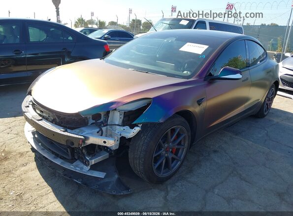 5YJ3E1EB6NF352393 2022 TESLA MODEL 3 Фиолетовый Передняя левая четверть