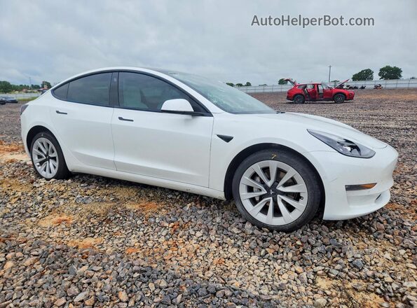 5YJ3E1EB6NF359893 2022 TESLA MODEL 3 White Front right