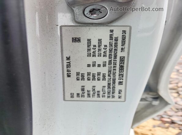 5YJ3E1EB6NF359893 2022 TESLA MODEL 3 White Engine compartment view