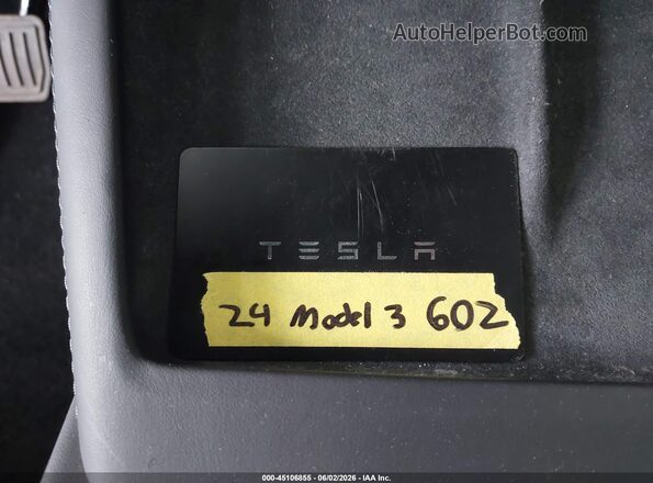 5YJ3E1EB6RF806602 2024 TESLA MODEL 3 Black Rear view