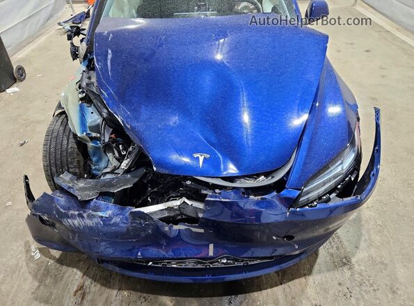 5YJ3E1EB6SF020563 2025 TESLA MODEL Blue Вид задньої частини салону
