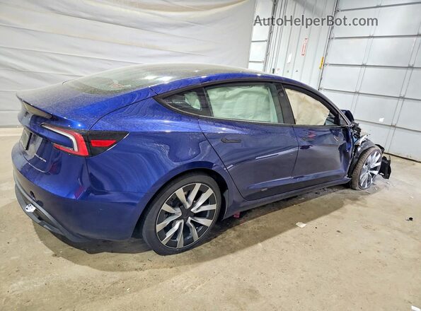 5YJ3E1EB6SF020563 2025 TESLA MODEL Blue Задня права чверть
