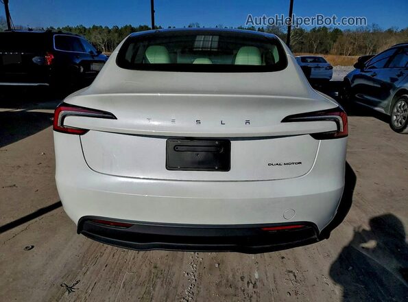 5YJ3E1EB6SF875991 2025 TESLA MODEL Белый Вид сзади