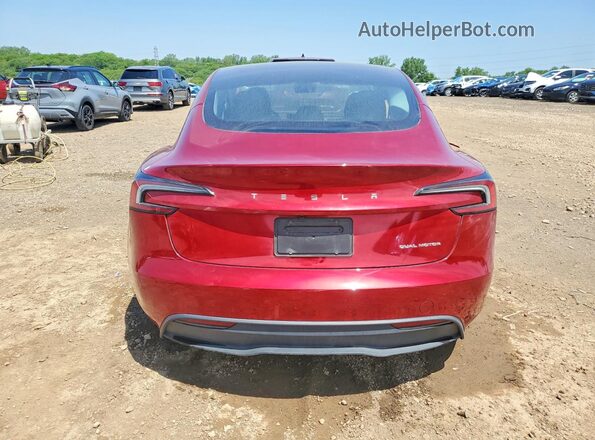 5YJ3E1EB6SF916376 2025 TESLA MODEL Red Vista trasera