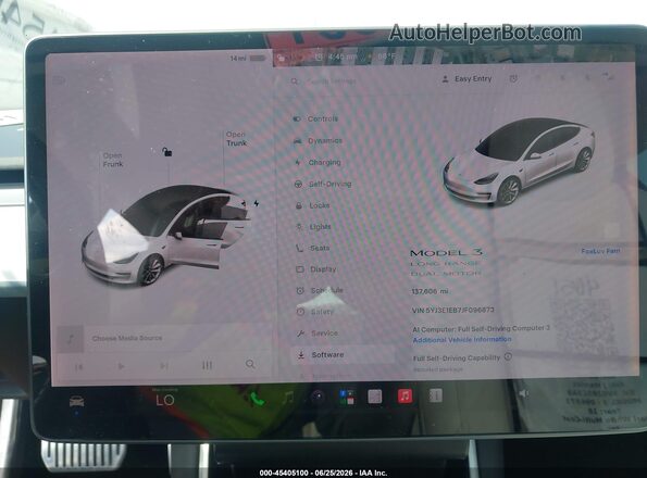 5YJ3E1EB7JF096873 2018 TESLA MODEL 3 Белый 