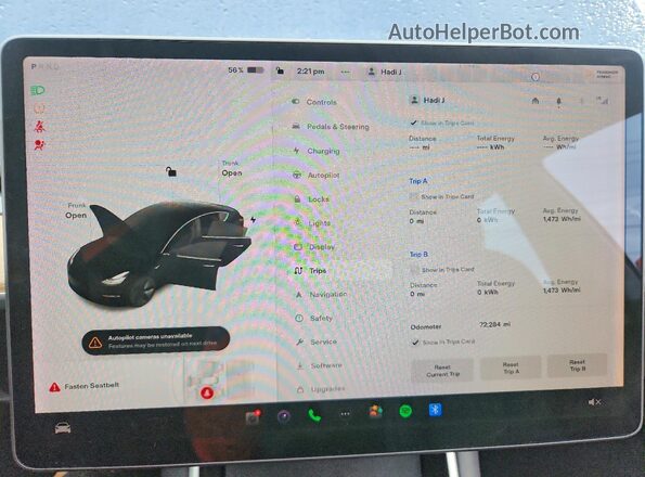 5YJ3E1EB7LF546878 2020 TESLA MODEL Blue Սարքավորումների վահանակի տեսք