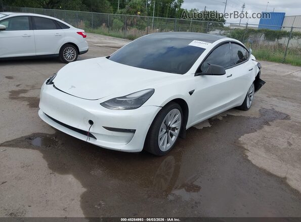 5YJ3E1EB7NF103763 2022 TESLA MODEL 3 White Передня ліва чверть