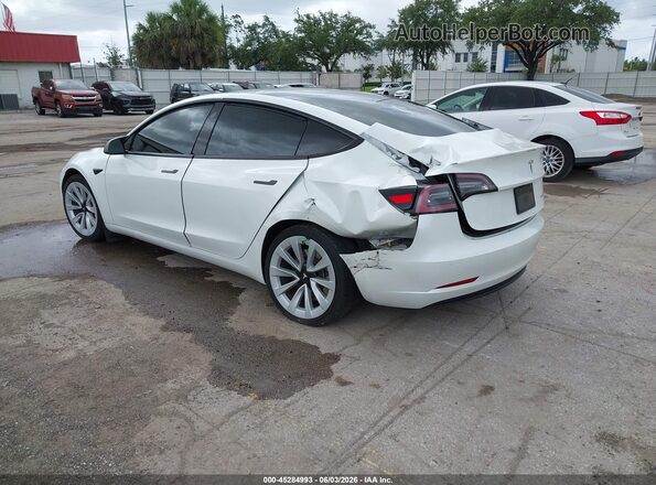 5YJ3E1EB7NF103763 2022 TESLA MODEL 3 White Задня ліва чверть