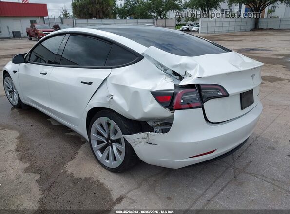 5YJ3E1EB7NF103763 2022 TESLA MODEL 3 White 