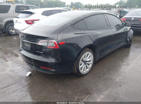 5YJ3E1EB7NF110034 2022 TESLA MODEL 3 Black Задня права чверть