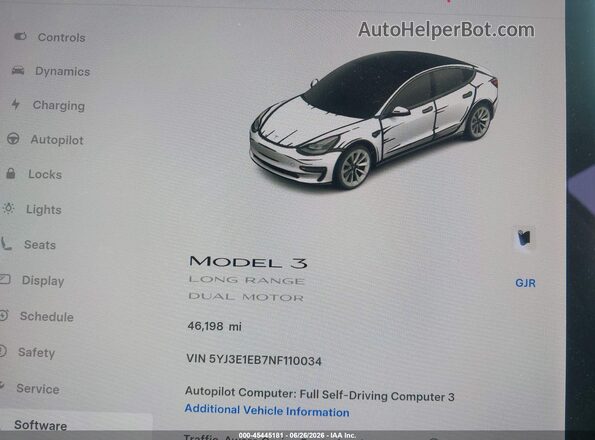 5YJ3E1EB7NF110034 2022 TESLA MODEL 3 Black 