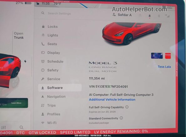5YJ3E1EB7NF204091 2022 TESLA MODEL 3 Red Հետևի նստատեղերի տեսք