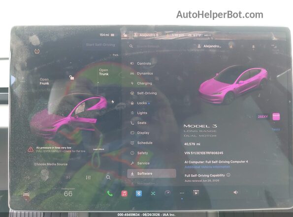 5YJ3E1EB7RF808245 2024 TESLA MODEL 3 Gray Vista de los asientos traseros