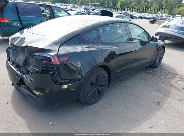 5YJ3E1EB7RF844601 2024 TESLA MODEL 3 Черный Задняя правая четверть