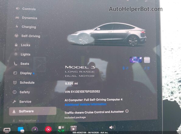 5YJ3E1EB7SF025352 2025 TESLA MODEL 3 Gray Հետևի նստատեղերի տեսք