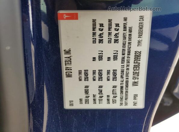 5YJ3E1EB8JF099832 2018 TESLA OTHER Blue Вид підкапотного простору