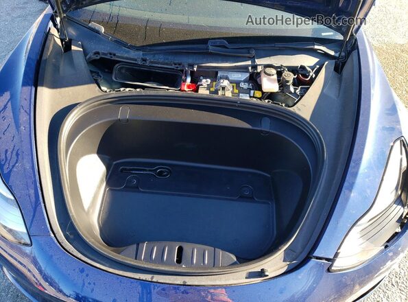 5YJ3E1EB8KF387366 2019 TESLA MODEL Blue Widok wnętrza z tyłu