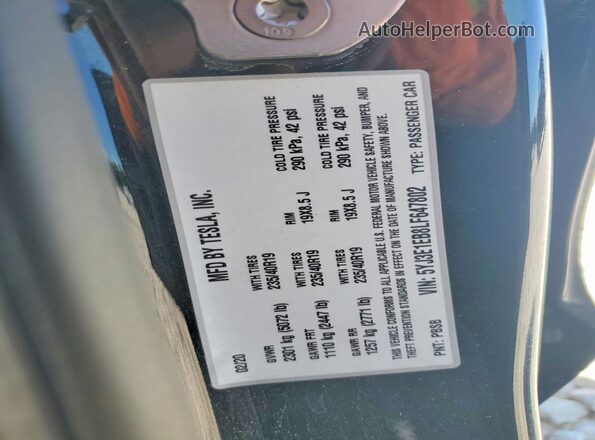 5YJ3E1EB8LF647802 2020 TESLA OTHER Черный Вид подкапотного пространства