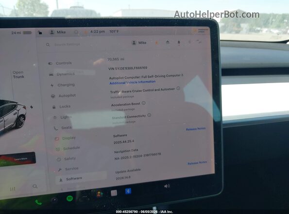 5YJ3E1EB8LF666169 2020 TESLA MODEL 3 Black Հետևի նստատեղերի տեսք