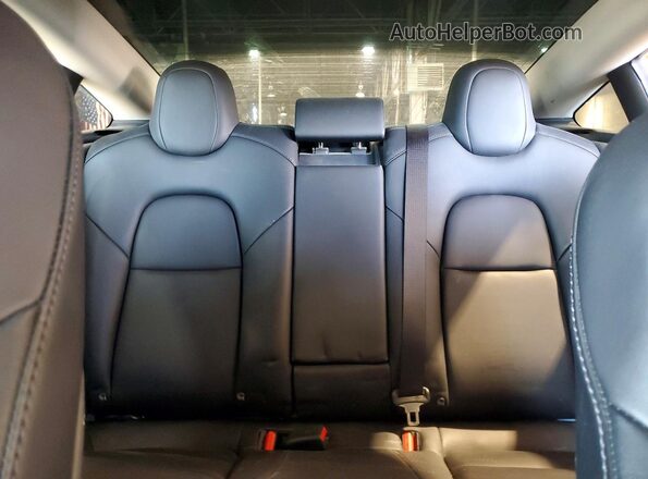 5YJ3E1EB8LF667046 2020 TESLA MODEL Red Rear seats view