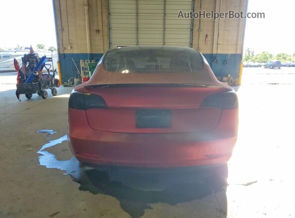 5YJ3E1EB8LF667046 2020 TESLA MODEL Red Rear view