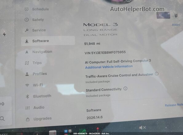 5YJ3E1EB8MF075955 2021 TESLA MODEL 3 Black Vista de los asientos traseros