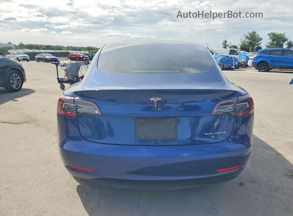 5YJ3E1EB8MF855907 2021 TESLA MODEL Синий Вид сзади