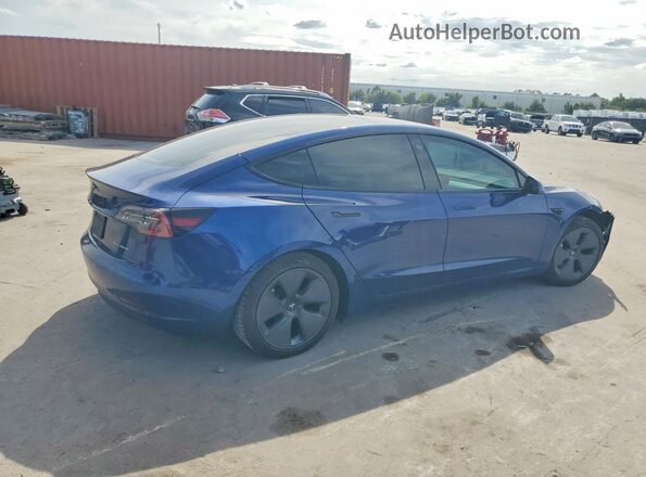 5YJ3E1EB8MF855907 2021 TESLA MODEL Синий Задняя правая четверть