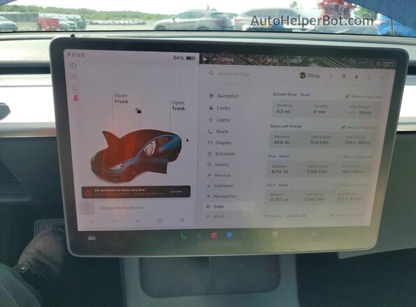 5YJ3E1EB8MF855907 2021 TESLA MODEL Синий Вид щитка приборов