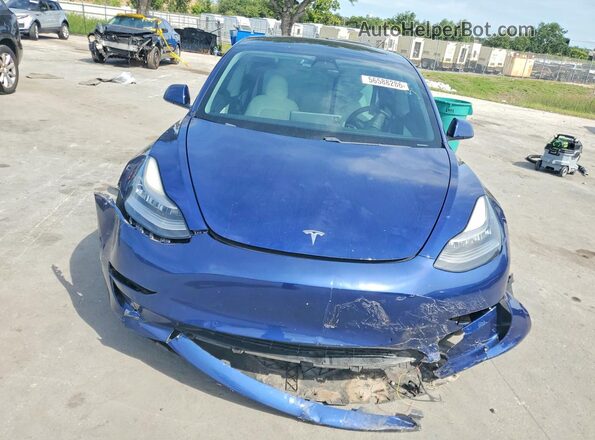 5YJ3E1EB8MF855907 2021 TESLA MODEL Синий Вид спереди