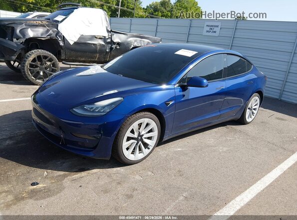 5YJ3E1EB8MF862842 2021 TESLA MODEL 3 Blue Przód lewy