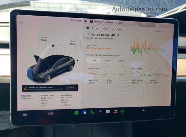 5YJ3E1EB8NF127344 2022 TESLA MODEL Gray Սարքավորումների վահանակի տեսք