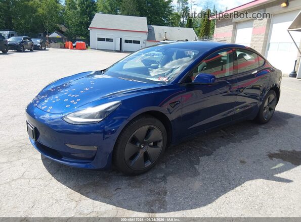 5YJ3E1EB8NF159324 2022 TESLA MODEL 3 Синий Передняя левая четверть