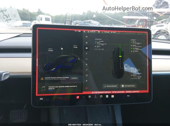 5YJ3E1EB8NF159324 2022 TESLA MODEL 3 Синий Вид задних сидений