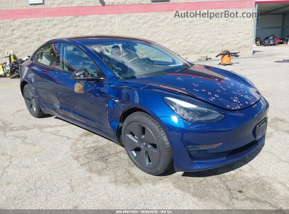 5YJ3E1EB8NF159324 2022 TESLA MODEL 3 Синий Вид спереди